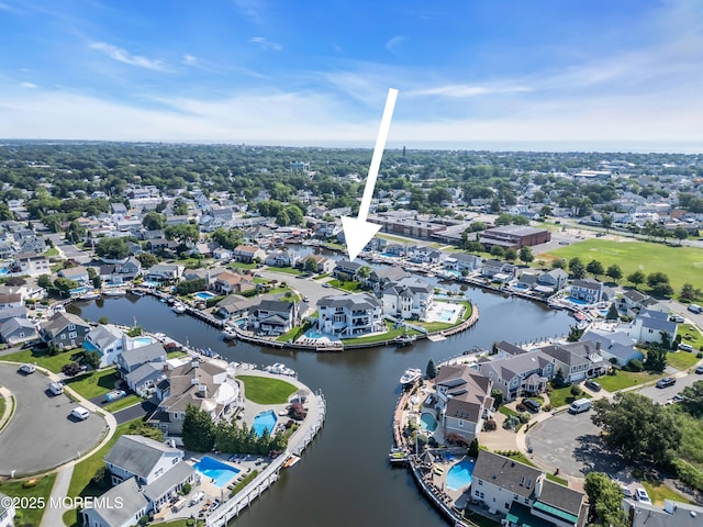 1510 Bel Aire Ct E, Point Pleasant, NJ 08742 - aerial view of property's location with nearby suburban area and a large body of water