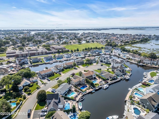 1510 Bel Aire Ct E, Point Pleasant, NJ 08742 - aerial view of property and surrounding area with nearby suburban area and a nearby body of water