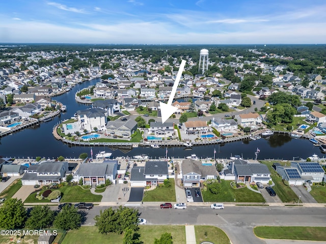 1510 Bel Aire Ct E, Point Pleasant, NJ 08742 - aerial view of property and surrounding area with a nearby body of water and nearby suburban area