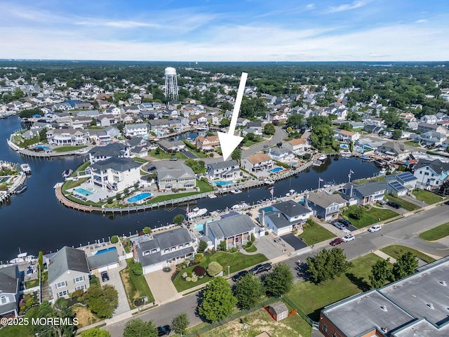 1510 Bel Aire Ct E, Point Pleasant, NJ 08742 - aerial view of property and surrounding area with a large body of water and nearby suburban area