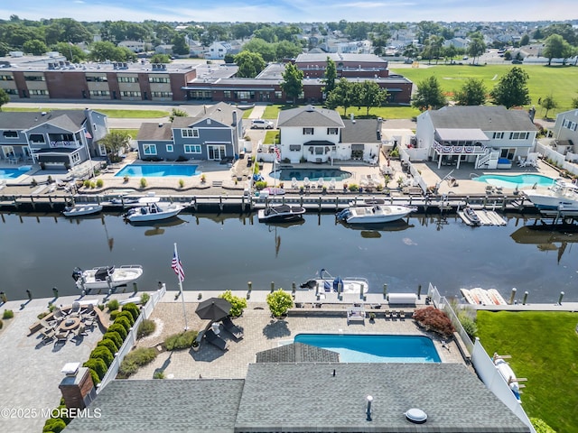 1510 Bel Aire Ct E, Point Pleasant, NJ 08742 - aerial view of residential area featuring a pool