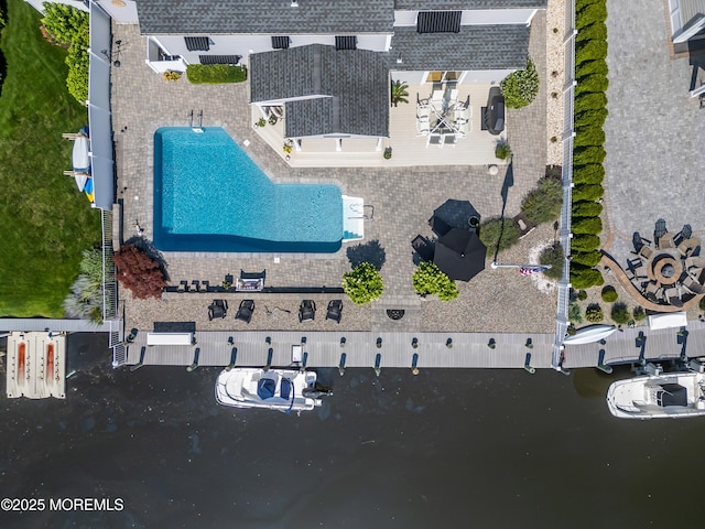 1510 Bel Aire Ct E, Point Pleasant, NJ 08742 - aerial view of property and surrounding area with a pool area