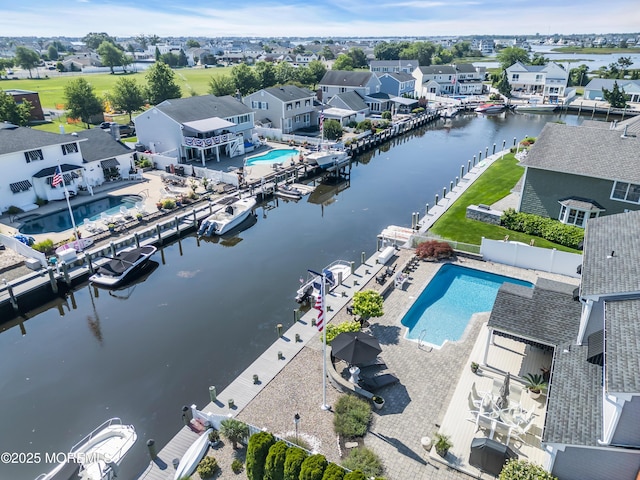 1510 Bel Aire Ct E, Point Pleasant, NJ 08742 - aerial view of residential area featuring a pool and a large body of water
