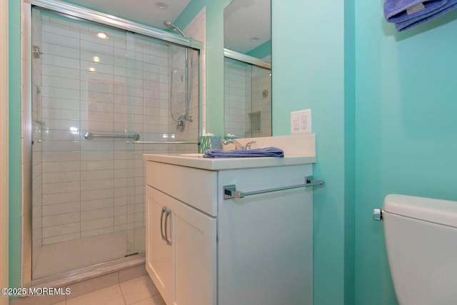 68 Linden Ct, Spring Lake Heights, NJ 07762 - bathroom with vanity, a shower stall, and tile patterned floors