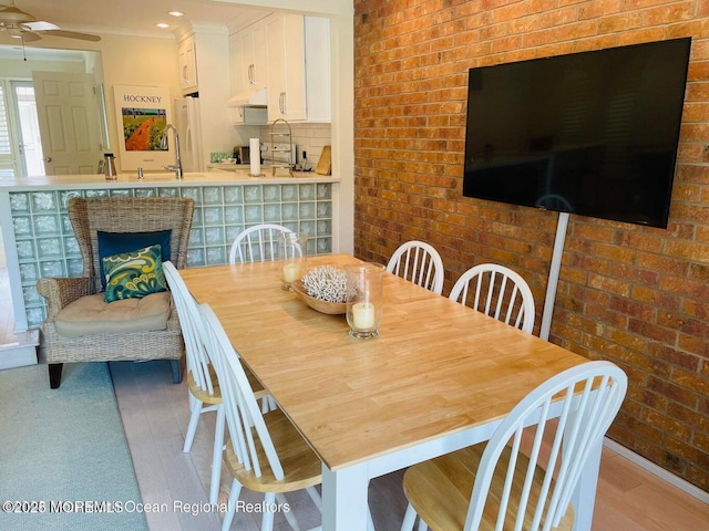68 Linden Ct, Spring Lake Heights, NJ 07762 - dining area featuring a ceiling fan and light wood-style floors