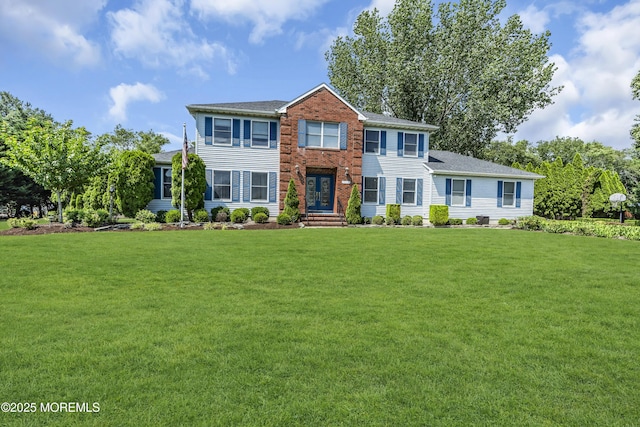 70 Desai Ct, Freehold, NJ 07728 - view of front of house featuring a front lawn, a shingled roof, and french doors