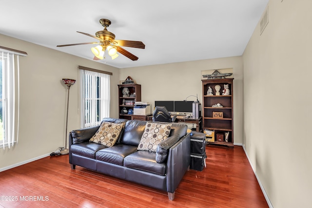 70 Desai Ct, Freehold, NJ 07728 - living area with plenty of natural light, ceiling fan, and wood finished floors