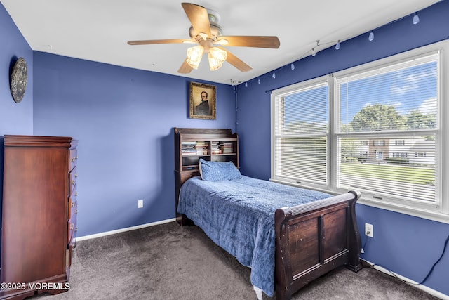 70 Desai Ct, Freehold, NJ 07728 - carpeted bedroom featuring baseboards and ceiling fan
