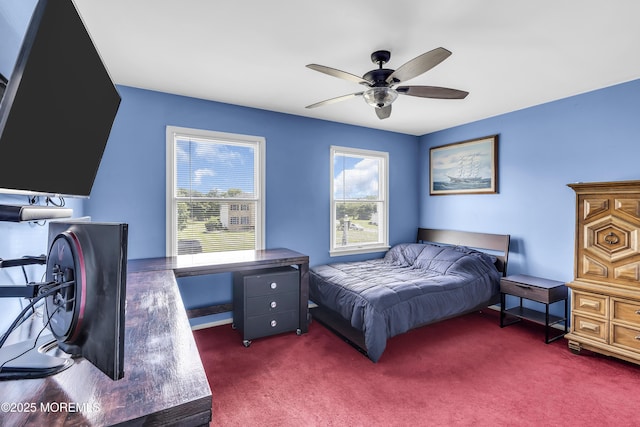 70 Desai Ct, Freehold, NJ 07728 - bedroom with dark carpet and ceiling fan