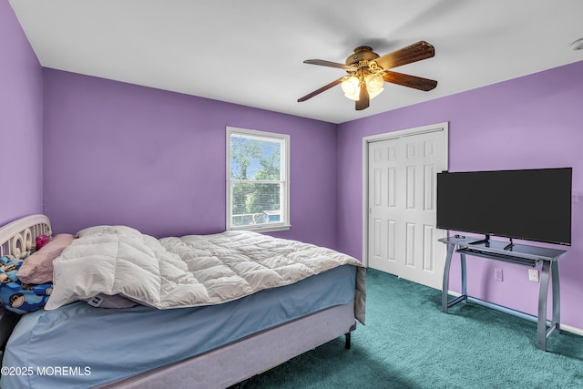 70 Desai Ct, Freehold, NJ 07728 - carpeted bedroom with a closet and ceiling fan
