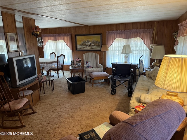 42 Eagle Dr, Whiting, NJ 08759 - carpeted living area with wooden walls