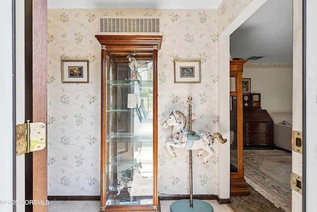 620 Pacific Ave, Beachwood, NJ 08722 - bathroom with wallpapered walls and baseboards