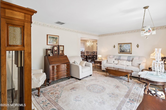 620 Pacific Ave, Beachwood, NJ 08722 - living area featuring a chandelier
