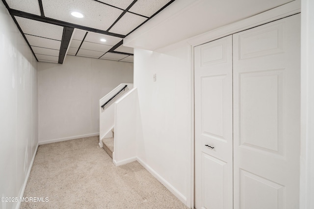 13 Jill Ct, Franklin Twp, NJ 08873 - finished basement with carpet, recessed lighting, and a paneled ceiling