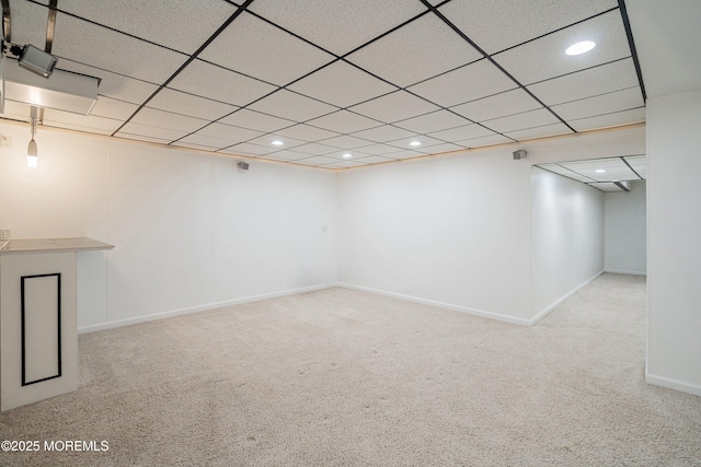 13 Jill Ct, Franklin Twp, NJ 08873 - finished below grade area with carpet flooring, recessed lighting, and a drop ceiling