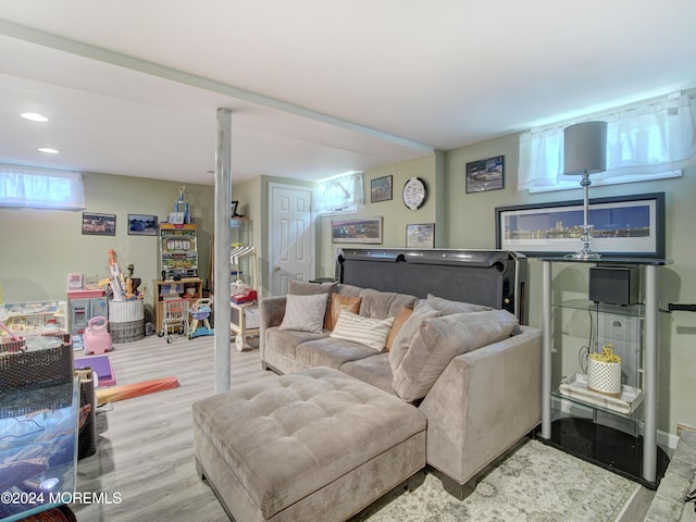 518 Basso St, Jackson, NJ 08527 - living area with wood finished floors, stairway, and recessed lighting