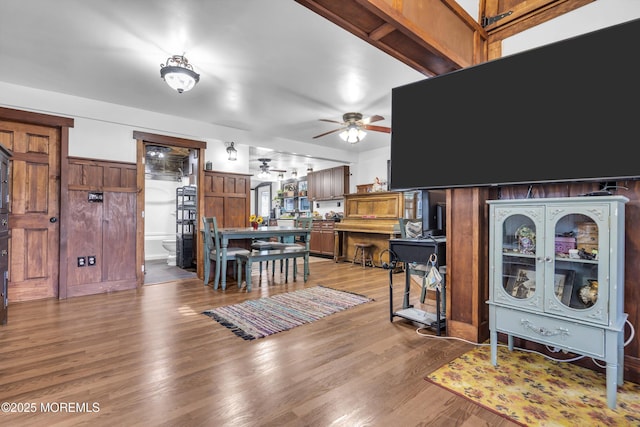 614 Bay Blvd, Bayville, NJ 08721 - living room featuring a ceiling fan and wood finished floors