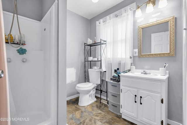 614 Bay Blvd, Bayville, NJ 08721 - full bath with vanity, walk in shower, and stone finish flooring