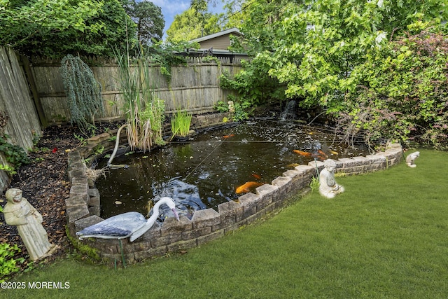 614 Bay Blvd, Bayville, NJ 08721 - view of yard featuring a small pond