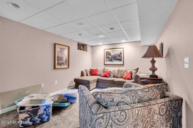 101 Taft Ct, Brick, NJ 08724 - living area featuring a paneled ceiling, carpet floors, and recessed lighting