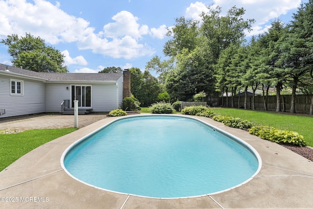 34 Traymore Rd, Freehold, NJ 07728 - view of swimming pool featuring a fenced backyard, a patio, and entry steps