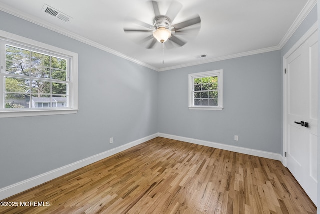 34 Traymore Rd, Freehold, NJ 07728 - unfurnished room with light wood-style flooring, ceiling fan, and ornamental molding