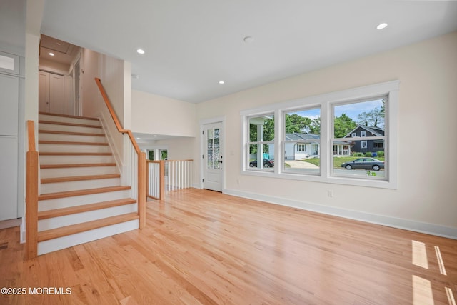 569 Ocean Blvd, Leonardo, NJ 07737 - unfurnished living room with light wood-style floors and recessed lighting