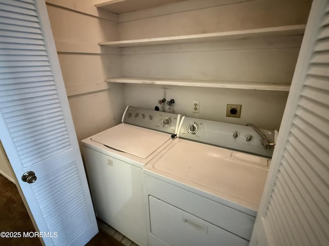 170 E Holly Ln Unit 105, Little Egg Harbor, NJ 08087 - laundry area with washing machine and clothes dryer