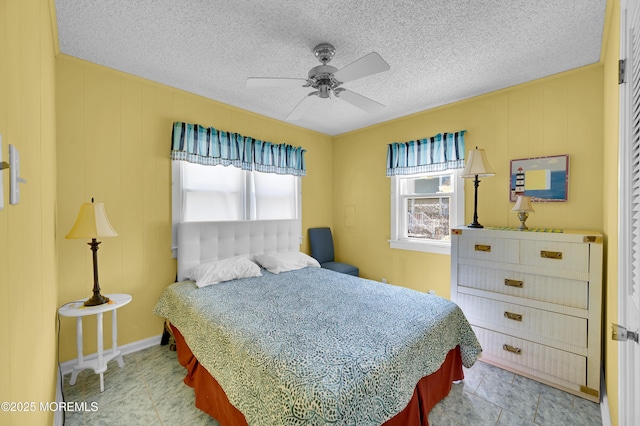 19 Elizabeth Ave, Lavallette, NJ 08735 - bedroom featuring a textured ceiling and ceiling fan