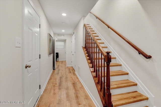 108 Warbler Way, Freehold, NJ 07728 - stairs featuring wood finished floors and recessed lighting