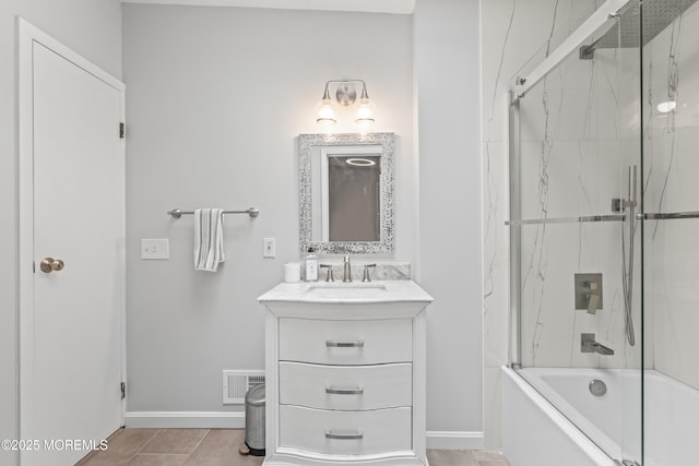 15 Park Blvd, Ocean Twp, NJ 07712 - full bath with enclosed tub / shower combo, vanity, and tile patterned floors