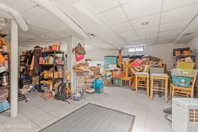 15 Park Blvd, Ocean Twp, NJ 07712 - below grade area featuring a drop ceiling and tile patterned flooring