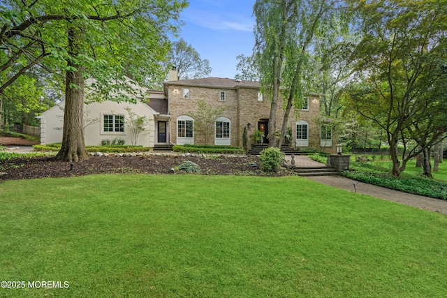 79 Cypress Neck Rd, Lincroft, NJ 07738 - colonial house with a chimney and a front lawn