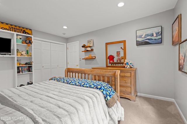 79 Cypress Neck Rd, Lincroft, NJ 07738 - bedroom featuring carpet, recessed lighting, and a closet