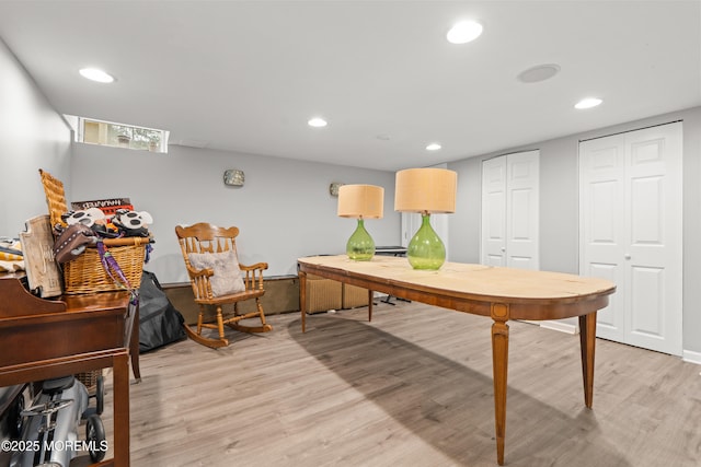 79 Cypress Neck Rd, Lincroft, NJ 07738 - office area with light wood-style flooring and recessed lighting
