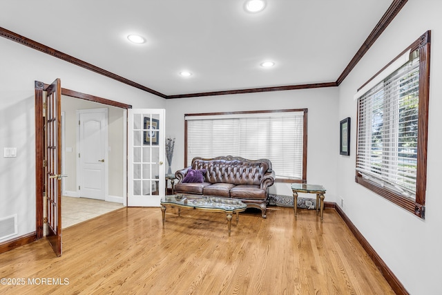 100 Case Rd, Lakewood, NJ 08701 - sitting room with crown molding, light wood-style flooring, and recessed lighting