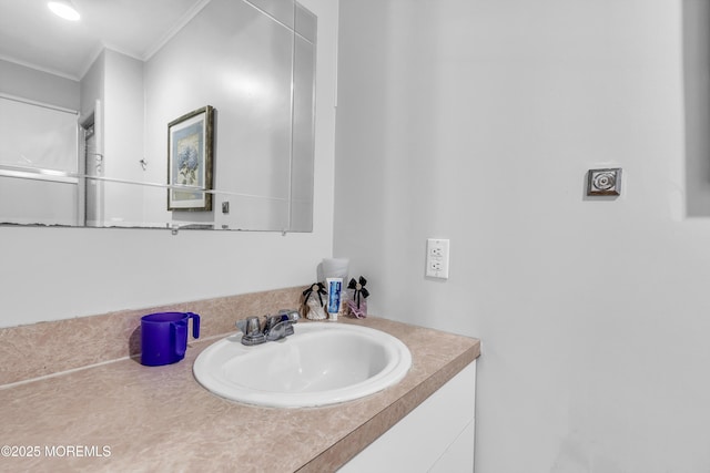 100 Case Rd, Lakewood, NJ 08701 - bathroom featuring crown molding and vanity