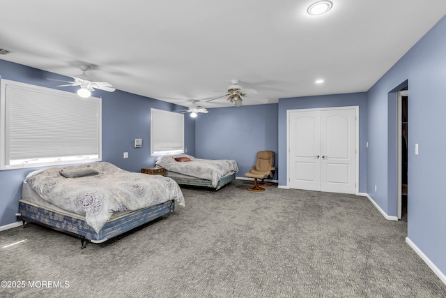100 Case Rd, Lakewood, NJ 08701 - bedroom featuring carpet floors, a closet, a ceiling fan, and recessed lighting