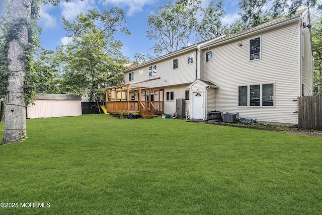 100 Case Rd, Lakewood, NJ 08701 - back of property featuring a deck and a shed