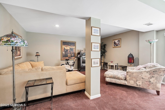 56 Violet Ct, Toms River, NJ 08753 - living room featuring dark carpet and recessed lighting