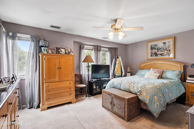56 Violet Ct, Toms River, NJ 08753 - bedroom with light carpet and a ceiling fan