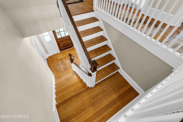 28 Broadway Rd, Freehold, NJ 07728 - stairs with wood finished floors