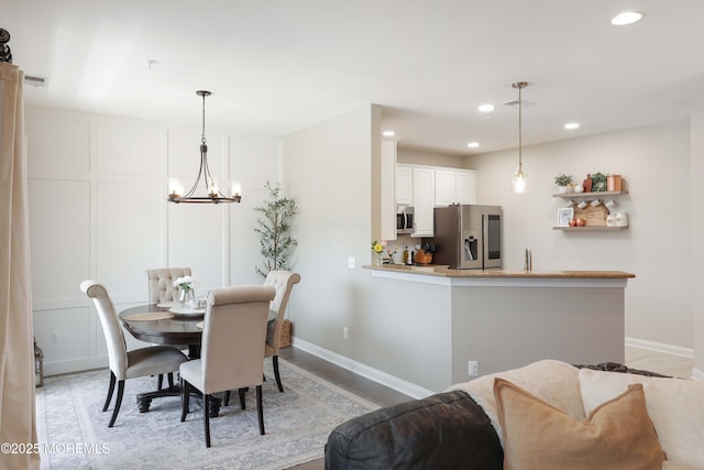 408 April Way, Middletown, NJ 07748 - dining space with a chandelier and recessed lighting