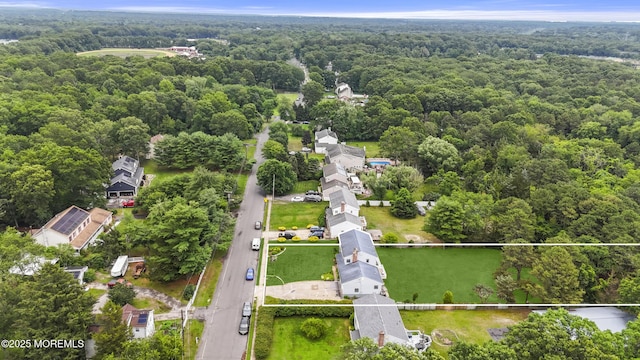 444 Pfister Rd, Jackson, NJ 08527 - aerial view of property and surrounding area featuring a heavily wooded area and property boundaries highlighted