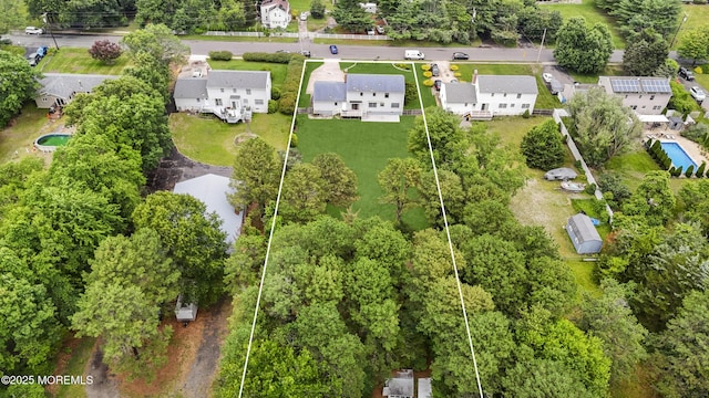 444 Pfister Rd, Jackson, NJ 08527 - aerial perspective of suburban area featuring property boundaries highlighted
