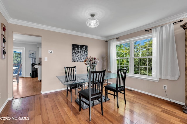 16 Arrowhead Way, Millstone, NJ 08535 - dining room with hardwood / wood-style floors and ornamental molding