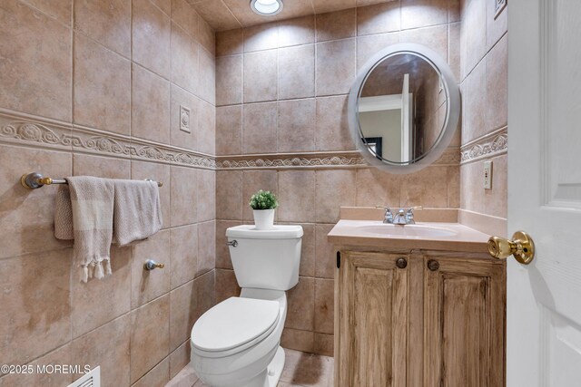 16 Arrowhead Way, Millstone, NJ 08535 - half bathroom with vanity and tile walls
