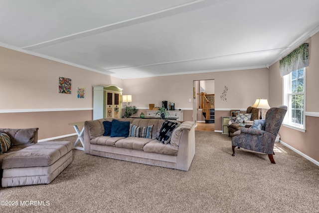 16 Arrowhead Way, Millstone, NJ 08535 - living room with carpet flooring and ornamental molding