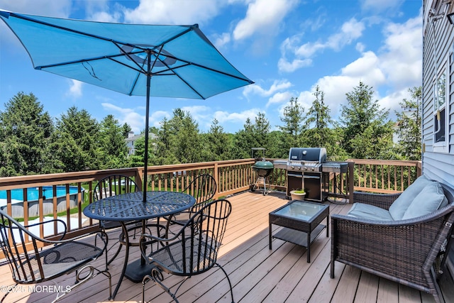 16 Arrowhead Way, Millstone, NJ 08535 - wooden terrace with outdoor dining space and area for grilling