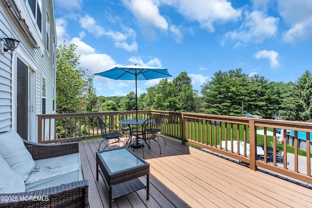 16 Arrowhead Way, Millstone, NJ 08535 - wooden deck with outdoor dining area